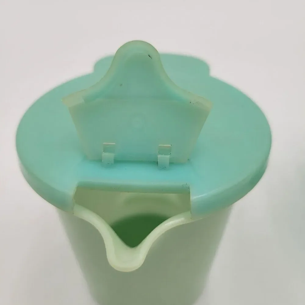 Vntg Tupperware Turquoise Flip Lids Plastic Sugar & Creamer Some Discoloration